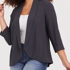 red plus size boyfriend blazer